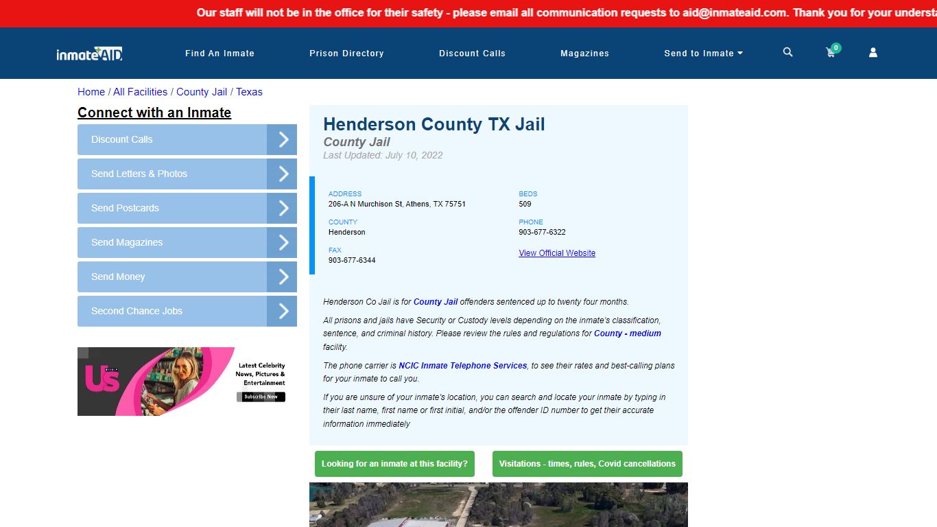 Henderson County TX Jail - Inmate Locator - Athens, TX